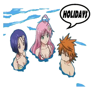🏖 HOLIDAYS anime, holidays, beach, summer, cartoon telegram sticker