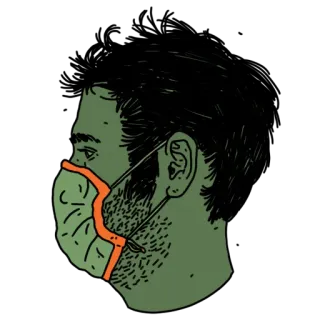 😷 máscara, pandemia, proteção facial, covid-19, proteção, saúde telegram sticker