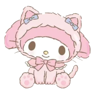 🌸 My Melody 마이멜로디, 산리오, 귀여운, 카와이, 핑크, 고양이, 캐릭터, 스티커 whatsapp sticker