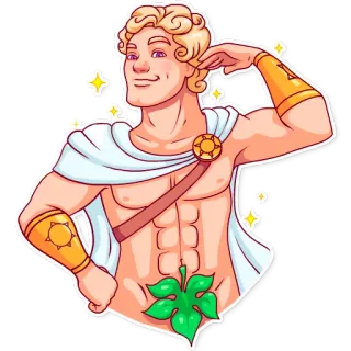 ✨ mythology, greek, god, adonis, muscle, pose telegram sticker