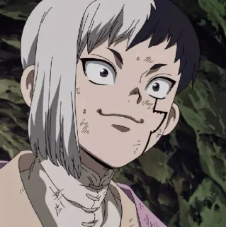 💈 Chrome Dr. Stone Anime, Charakter, Wissenschaftler, Steinzeit, Dr. Stone telegram sticker