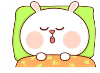 😴 спящий, кролик, милый, животное, мультфильм, мечтает telegram sticker