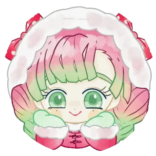 💖 Mitsuri Kanroji Demon Slayer 动漫, 可爱, Q版, 蜜璃, 甘露寺 whatsapp sticker
