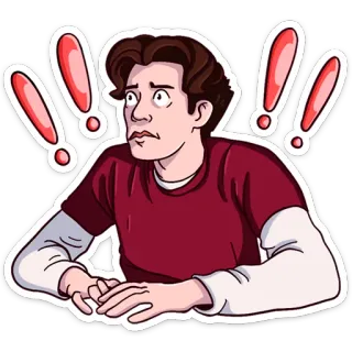 😓 preocupado, impactado, preocupación, ansioso, sorprendido, signo de exclamación, dibujos animados, pegatina whatsapp sticker