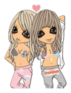 💖 freedom cewek, kartun, imut, persahabatan, kebebasan telegram sticker