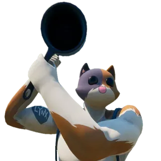 🍳 katze, fortnite, spiel, pfanne, waffe telegram sticker