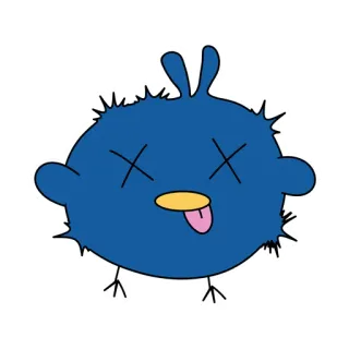 ⚡️ dibujo animado, pájaro, azul, gracioso, pegatina whatsapp sticker