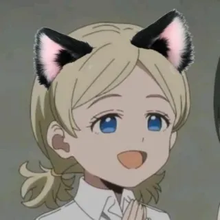 💙 Anime, Katzenohren, Cartoon, Niedlich, Kawaii whatsapp sticker