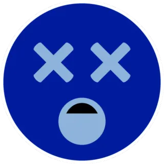 😵 Emoji, Morto, Chocado, Azul, Desenho animado telegram sticker