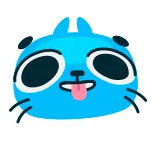 🐱 만화, 동물, 파란색, 고양이, 귀여운, 스티커 telegram sticker