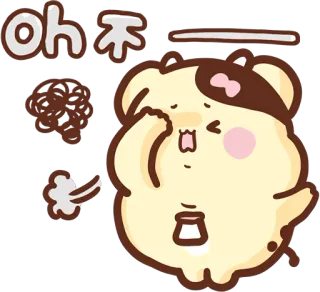 😩 oh 不 cartoon, cute, animal, expression, sad, disappointed telegram sticker