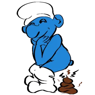 💩 Smurf スマーフ, 漫画, コミック, ファンタジー, 青 telegram sticker