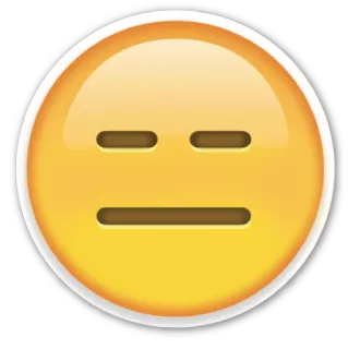 😑 Emoji, Faccia, Espressione, Emozione, Giallo, Sticker, Neutro telegram sticker