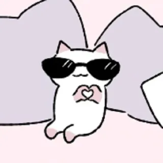💗 Katze, Sonnenbrille, Herz, süß, Tier, Liebe telegram sticker
