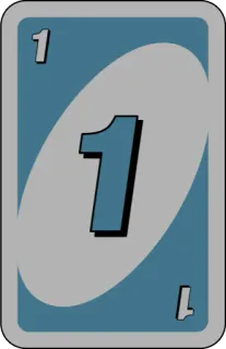 💙 UNO 1 card, number, blue, game, one, uno whatsapp sticker