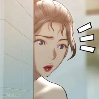 😯 femme, dessin animé, animé, beauté, surpris telegram sticker