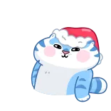 🎄 gato, pegatina, dibujo animado, lindo, animal whatsapp sticker