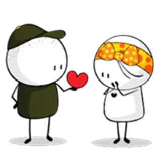 💝 miłość, serce, para, kreskówka, uczucie telegram sticker