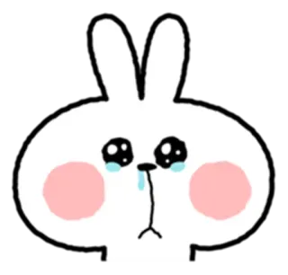 😢 conejo, llorando, triste, dibujos animados, conejito, kawaii, lindo telegram sticker