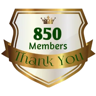 ⚜ 850 Members Thank You membros, obrigado, celebração, conquista telegram sticker