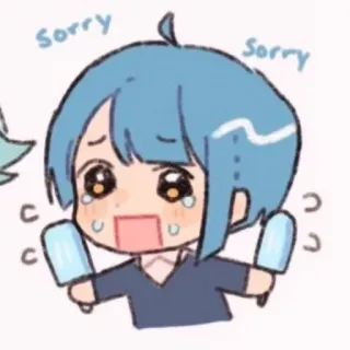📎 Sorry Sorry scusa, anime, ghiacciolo, carino, mi dispiace whatsapp sticker
