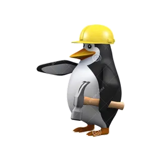 🔨 chim cánh cụt, xây dựng, búa, mũ bảo hộ, động vật, hoạt hình telegram sticker