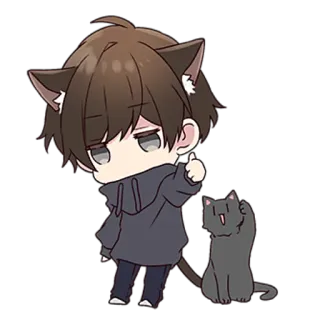 👍 кэтбой, аниме, кошачьи ушки, кошачий хвост, милый, манга telegram sticker
