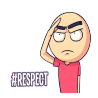 🙂 #RESPECT respect, salute, cartoon, character, sticker telegram sticker