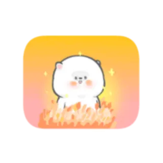 🏞 kreskówka, niedźwiedź, ogień, słodki whatsapp sticker