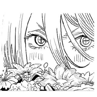 🌼 anime, manga, woman, flowers, art, black and white telegram sticker