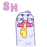 🤫 SHHHHH 쉿, 조용, 침묵, 오리, 만화, 웃긴, 비밀 telegram sticker