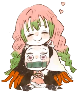 💞 Nezuko Kamado Demon Slayer 动漫, 鬼灭之刃, 祢豆子, 卡哇伊, 可爱 whatsapp sticker