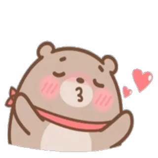 😘 cute, bear, love, kiss, cartoon, animal, heart telegram sticker