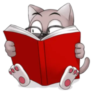 📚 猫, 読書, 本, メガネ, 動物, 可愛い telegram sticker