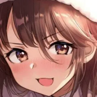 😏 애니메이션 소녀, 귀여운, 만화, 여성, 크리스마스, 산타 모자 telegram sticker