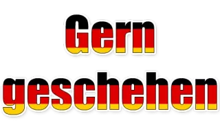 👍 Gern geschehen niemiecki, fraza, proszę, tekst whatsapp sticker