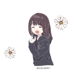 ☺️ Anime Mädchen, Blume, Cartoon, Illustration telegram sticker