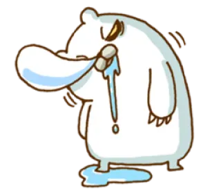 😪 Kartun, Beruang kutub, Sedih, Menangis, Ekspresi, Binatang telegram sticker