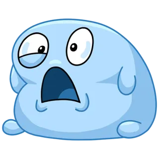 😨 Kartun, Gumpalan, Biru, Ekspresi, Terkejut, Lucu, Kocak whatsapp sticker