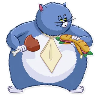 🍗 cat, sandwich, meat, food, cartoon, animal, fat telegram sticker