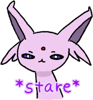 😐 Espeon Pokemon *stare* Эспеон, Покемон, Взгляд, Фиолетовый, Психический telegram sticker