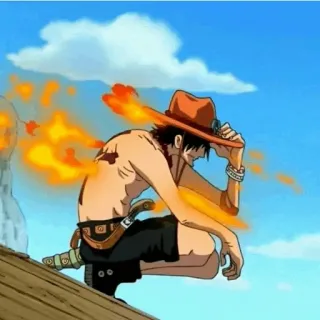 🔥 Ace One Piece Anime, One Piece, Ace, Fuoco, Pirata telegram sticker
