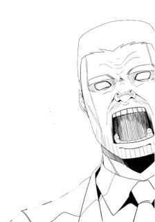 😱 화난, 소리치는, 남자, 얼굴, 비명, 만화, 초상화 telegram sticker