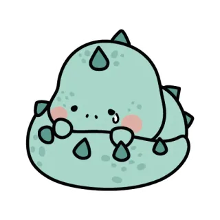 😢 cute, sad, dinosaur, cartoon, crying telegram sticker