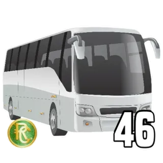 4️⃣ 46 Autobús, Línea 46, Transporte, Vehículo, Transporte público telegram sticker