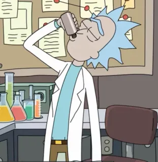 🍺 Rick Sanchez Rick and Morty rick and morty, cartoon, scientist, alcohol, drinking telegram sticker