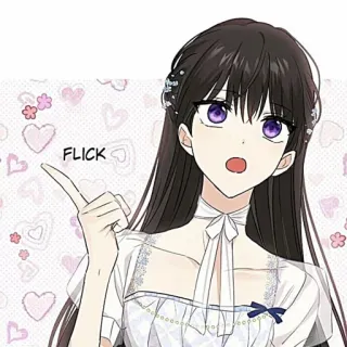 🥢 FLICK animé, femme, fille, pointage telegram sticker
