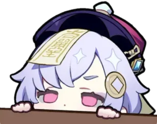 👀 Qiqi Genshin Impact anime, video game, cute, kawaii, character, qiqi, genshin impact, sticker telegram sticker