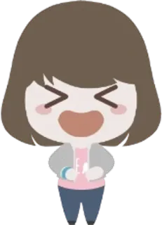 😹 desenho animado, mulher, rindo, feliz, menina, alegre telegram sticker