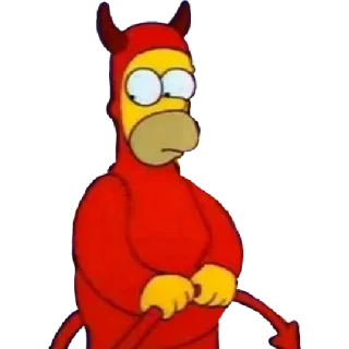 👿 Homer Simpson The Simpsons Homer, Simpsonowie, diabeł, kreskówka telegram sticker